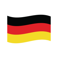The image shows a wavy German flag with three horizontal stripes in black, red, and gold from top to bottom.